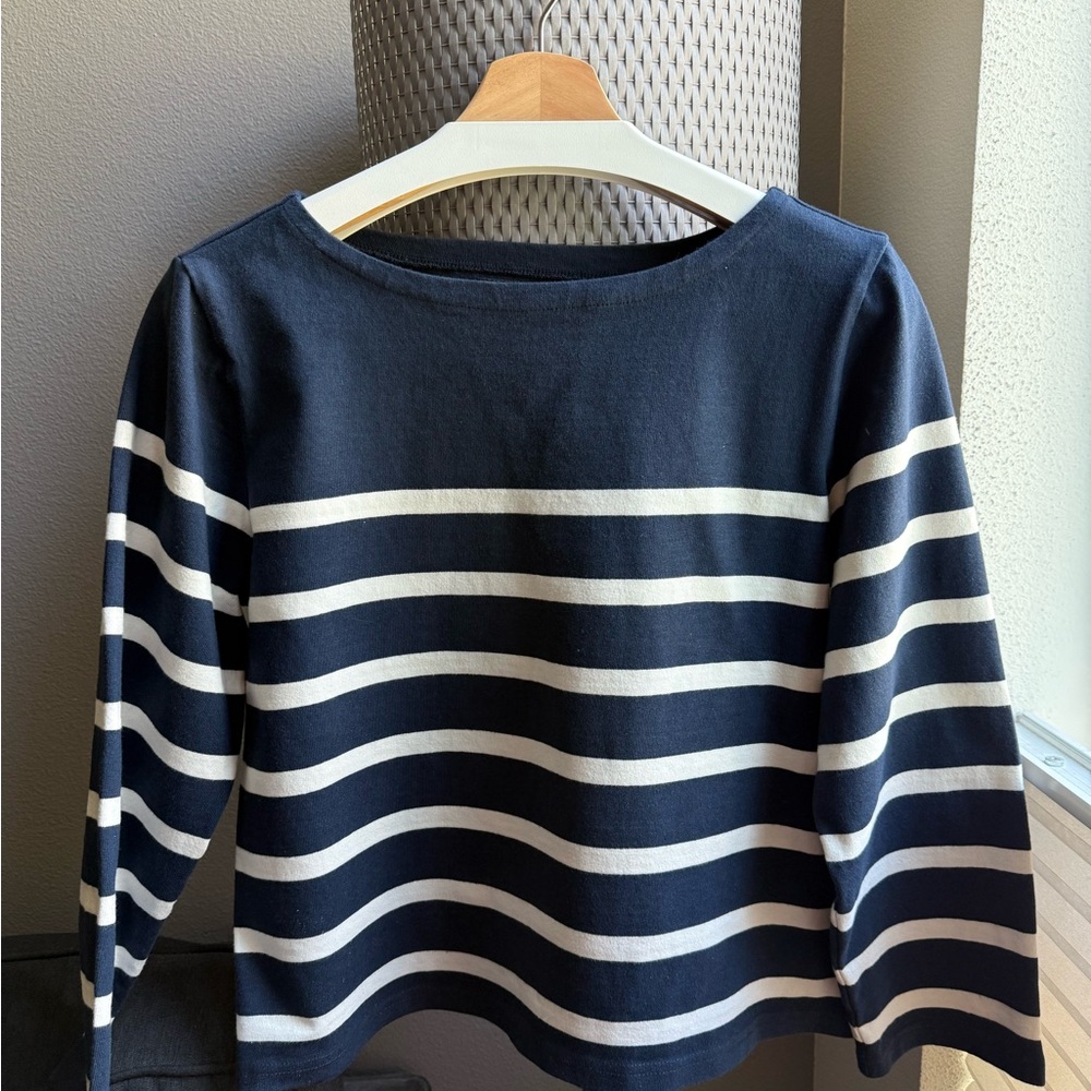NWOT J. Crew Classic Mariner Cloth Boatneck Navy
